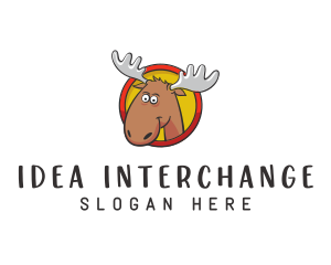 Moose Antler Cartoon logo design