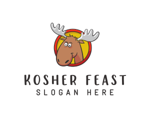 Moose Antler Cartoon logo design