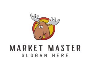 Moose Antler Cartoon logo design