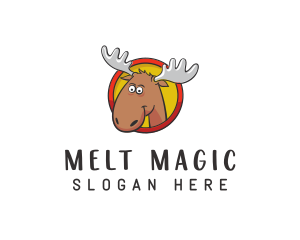 Moose Antler Cartoon logo design