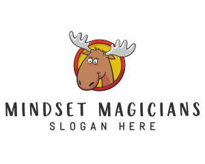 Moose Antler Cartoon logo design