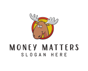 Moose Antler Cartoon logo design