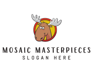 Moose Antler Cartoon logo design