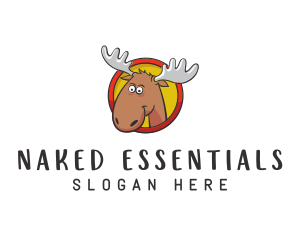 Moose Antler Cartoon logo design