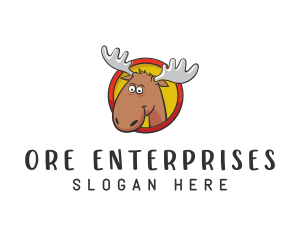 Moose Antler Cartoon logo design