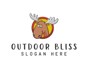 Moose Antler Cartoon logo design