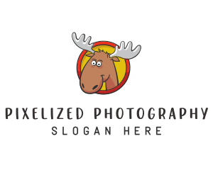 Moose Antler Cartoon logo design