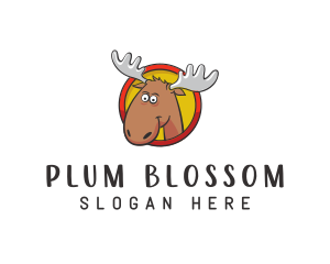 Moose Antler Cartoon logo design