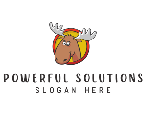 Moose Antler Cartoon logo design