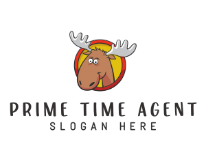 Moose Antler Cartoon logo design