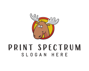 Moose Antler Cartoon logo design