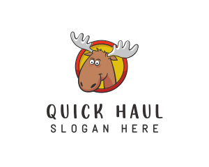 Moose Antler Cartoon logo design