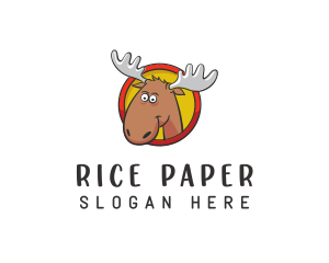 Moose Antler Cartoon logo design