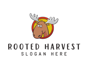 Moose Antler Cartoon logo design