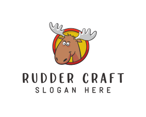 Moose Antler Cartoon logo design