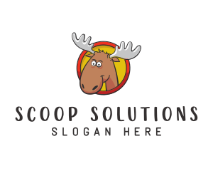 Moose Antler Cartoon logo design