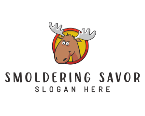 Moose Antler Cartoon logo design