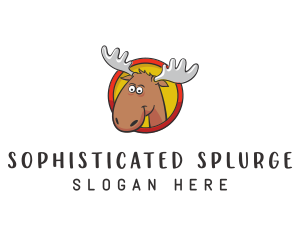 Moose Antler Cartoon logo design