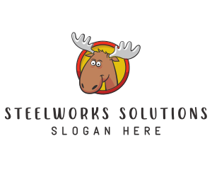 Moose Antler Cartoon logo design