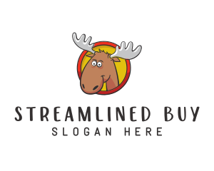 Moose Antler Cartoon logo design