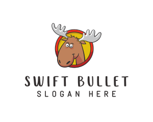 Moose Antler Cartoon logo design