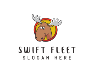 Moose Antler Cartoon logo design