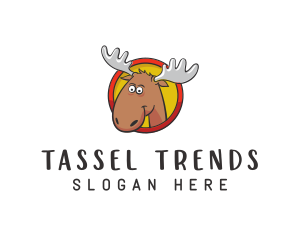 Moose Antler Cartoon logo design