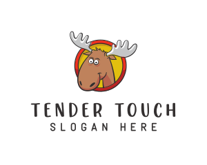 Moose Antler Cartoon logo design