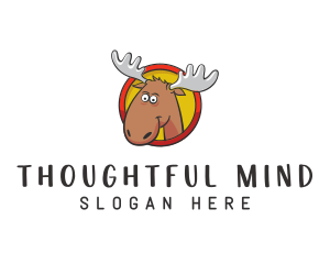 Moose Antler Cartoon logo design