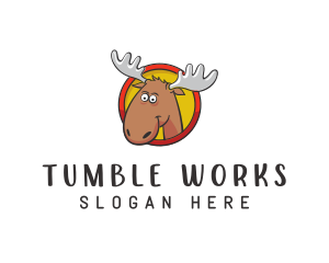 Moose Antler Cartoon logo design