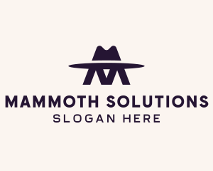 Fedora Hat Letter M logo design