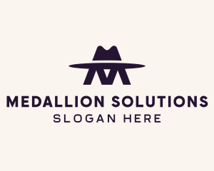 Fedora Hat Letter M logo design