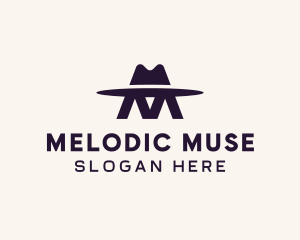 Fedora Hat Letter M logo design