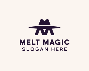 Fedora Hat Letter M logo design