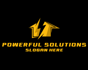 House Lightning Electricity logo design