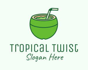 Tropical Coconut Juice logo design