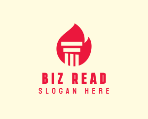 Red Fire Pillar logo design