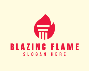 Red Fire Pillar logo design