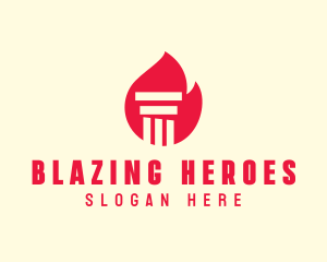 Red Fire Pillar logo design