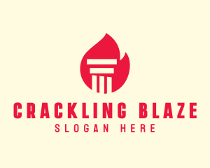 Red Fire Pillar logo design