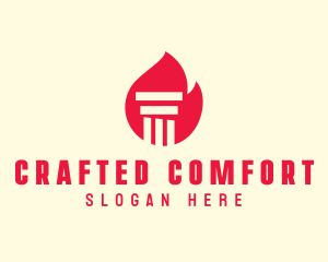 Red Fire Pillar logo design