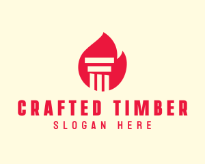 Red Fire Pillar logo design