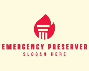 Red Fire Pillar logo design