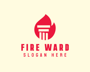 Red Fire Pillar logo design