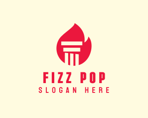 Red Fire Pillar logo design