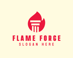 Red Fire Pillar logo design