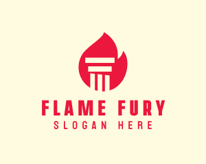 Red Fire Pillar logo design