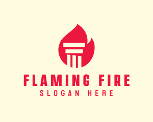 Red Fire Pillar logo design