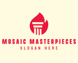 Red Fire Pillar logo design