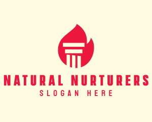 Red Fire Pillar logo design